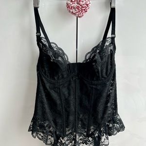 SPENCER Lace Corset B38 Black Victorian Vintage Bustier Ref. #800
